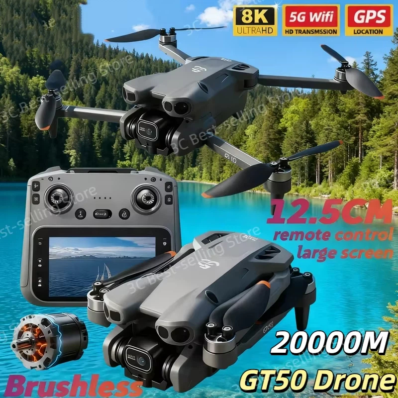 Drone Gimbal Brushless - GT50 Mini Drone Dual Camera 8K